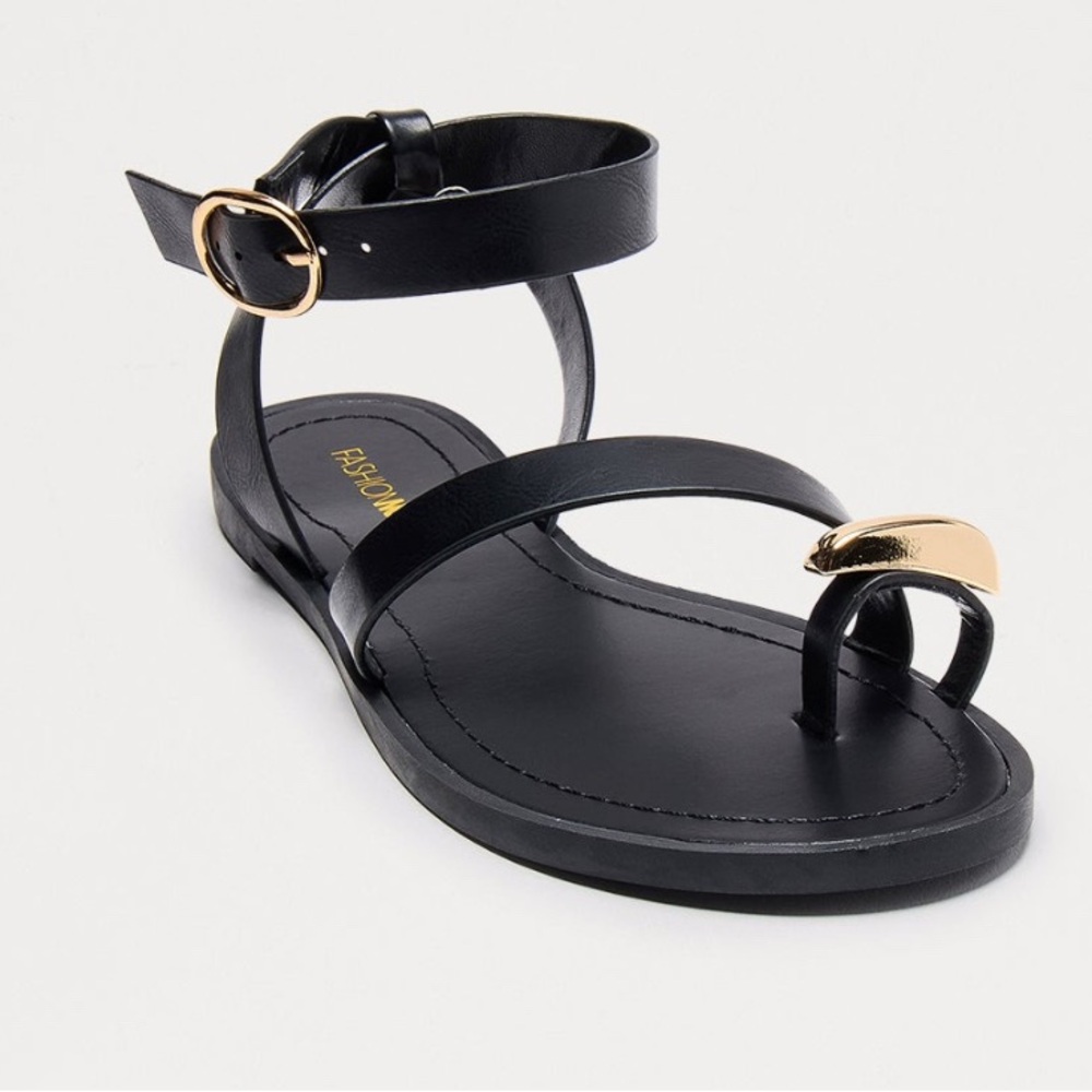 Elegant Black and Gold Women's Sandals